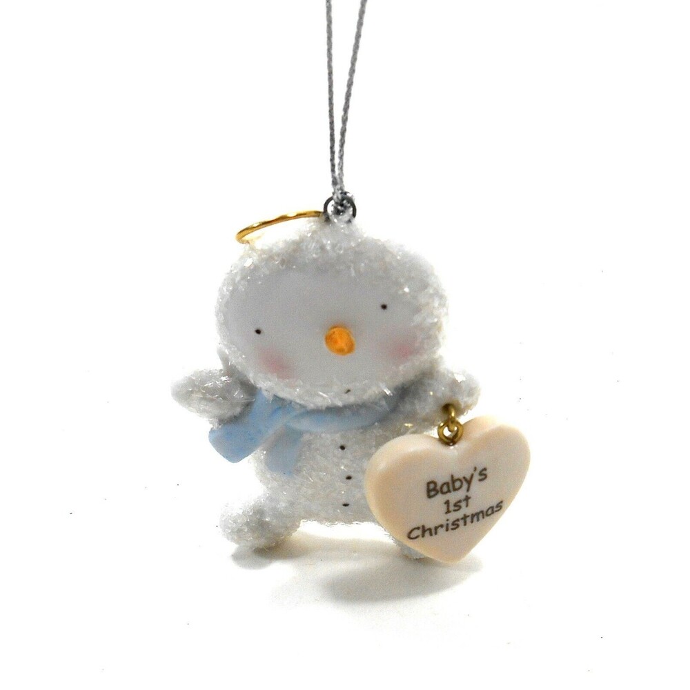 Babys 1st Christmas Porcelain Ornament Baby by Midwest-CBK Baby Boy Blue - Picture 1 of 5